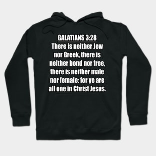 Galatians 3:28 King James Version (KJV) “There is neither Jew nor Greek, there is neither bond nor free, there is neither male nor female: for ye are all one in Christ Jesus.” Hoodie